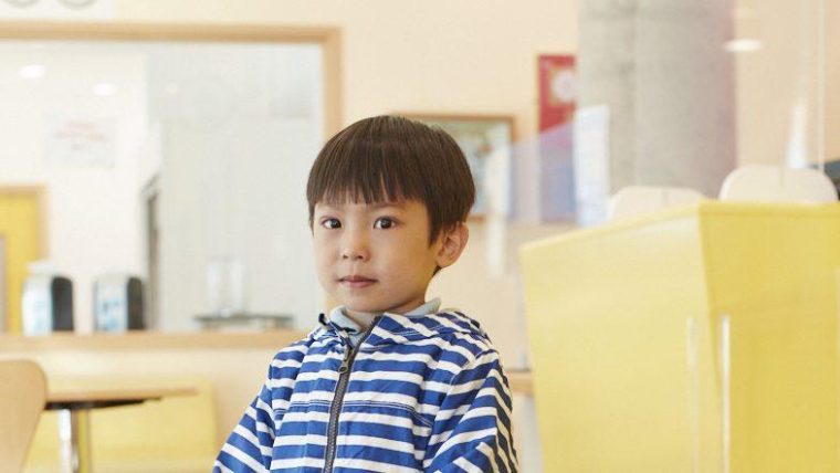 A head shot of a young boy